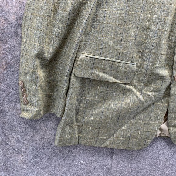 Blazer Femme Brooks Brothers En Laine Chevron Marron - Taille 14 - Occasion Très Bon état
